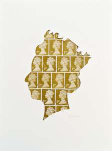 QEII - gold, 6x8 inches