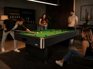 8 Foot Pool Table - UPGRADED - Black Wood Grain Finish