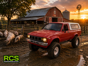 Rc Cars: Hilux Red 4x4 RC Truck 1/16 scale.
