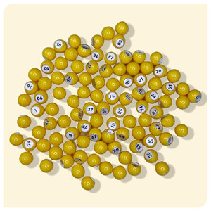 Resin Raffle Marbles YELLOW (22mm) 1-100 Ranford Bingo NZ
