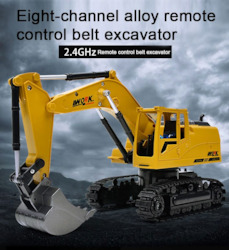 Entertainment: Hot Rc Car Eight-way Alloy Excavator 1:24 Wireless Remote Control Excavator