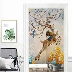 New Release: Japanese Door Curtain Fabric Without Punching Household Bedroom Bathroom Kitchen Half Curtain