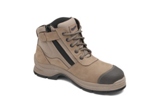 Work Boots: Blundstone Stone-Nubuck lightweight side zip