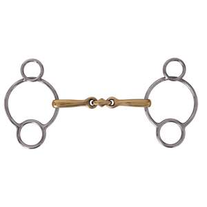 Bits: German Silver 3 Ring Gag with Lozenge