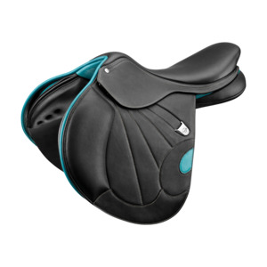 Saddles: Victrix Jump Saddle - Black/Aqua