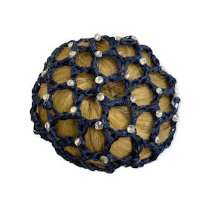 Showing Competition Accessories: Crystal Bun Net - Navy