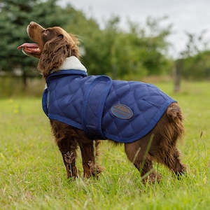Deluxe Diamond Quilt Dog Coat - Navy