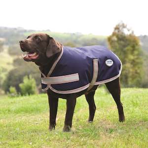 Essential Plus Parka Dog Coat - Navy/Silver/Red