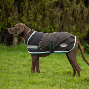 Parka 1800D Dog Coat Med/Lite - Charcoal/Teal/White