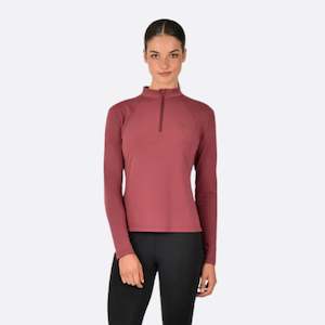 Brushed Long Sleeve Riding Top - Cabernet