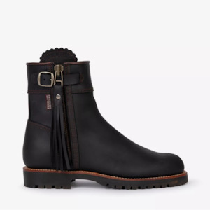 Inclement Cropped Tassel Boot - Black