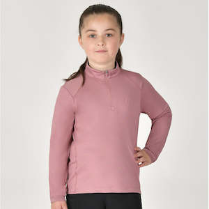 Kids Breathable Long Sleeve Riding Top - Dusty Rose