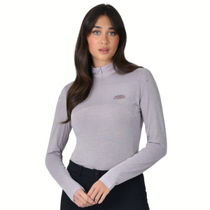 Casual: 37.5 Lightweight Long Sleeve 1/4 Zip Top - Mauve Wine Marle