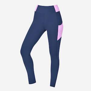 Breeches Womens: Everyday Riding Tights - Naval Academy/Candy Floss