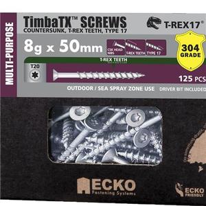 Screws: ECKO TIMBER SCREWS S/STEEL COUNTERSUNK