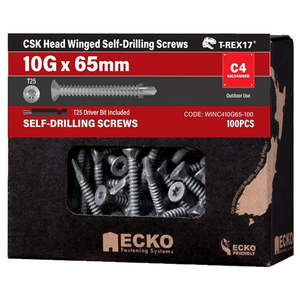 Screws: ECKO WINGED CSK HEAD METAL GALV SCREW