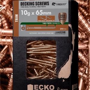 Screws: ECKO DECKING SCREW 316 SS BRONZE 10G X 65mm 250 PK