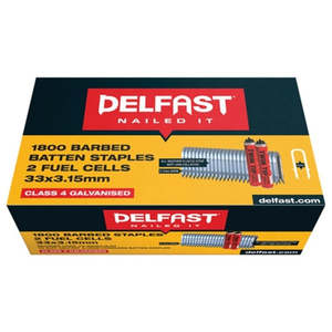 Fencing Hardware: DELFAST GALV BARBED FENCE BATTEN STAPLES + FUEL PACK