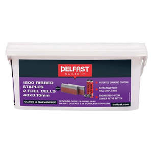 Fencing Hardware: DELFAST GALV RIBBED FENCE BATTEN STAPLES + FUEL PACK
