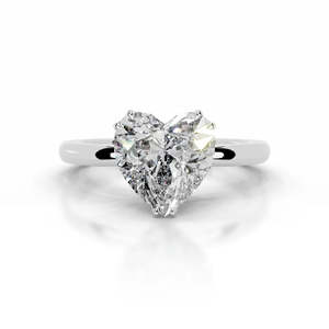 Solitaire Engagement Rings: Heart Cut Solitaire Diamond Engagement Ring