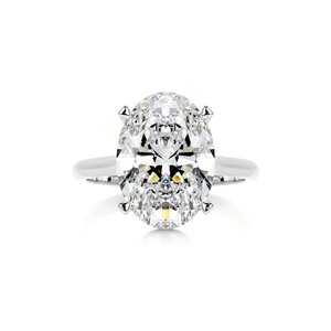 Solitaire Engagement Rings: 5 Carat Diamond Engagement Ring in 18K Gold & Platinum