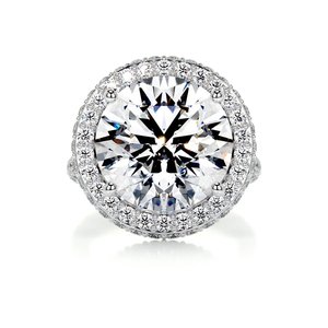 Halo Engagement Ring: 10 Carat Halo Round Stone Diamond Engagement Ring