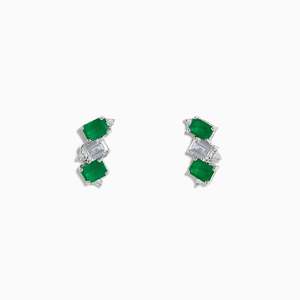 Trilogy - Emerald & Diamond Earrings