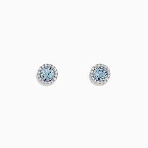 Diamond Stud Earrings: Alina- Aquamarine Earrings