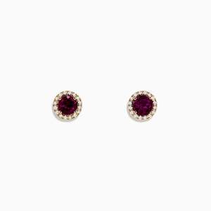 Diamond Stud Earrings: Isabel - Garnet Earrings