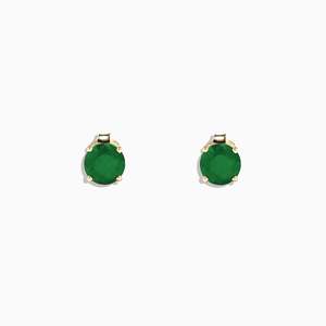 Diamond Stud Earrings: Martha - Emerald Stud Earrings