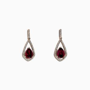 Diamond Drop Earrings: Alexis - Garnet Earrings