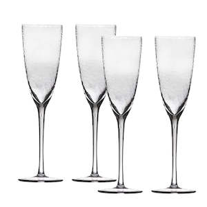 HOMEWARE: MIDNIGHT DIMPLED CHAMPAGNE FLUTES