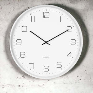 Clocks: LOFTY MATT WHITE CLOCK