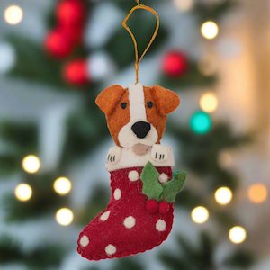 Occasions: JACK RUSSELL IN STOCKING DECORATION