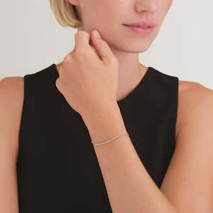 Rosefield: CRYSTAL CLEAR TENNIS BRACELET GOLD