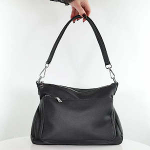 Minx Black Harper Leather Handbag
