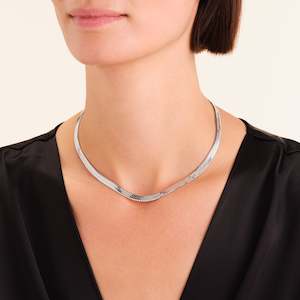 Large Snake Necklace Silver