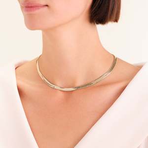 Large Snake Necklace Gold