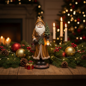 French Country Traditional Santa with Tree