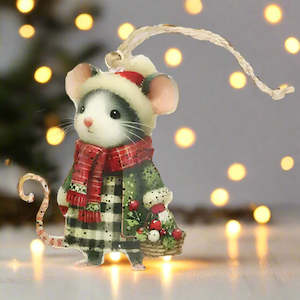 Le Forge: 10cm Vintage Mouse Christmas Tree Decoration