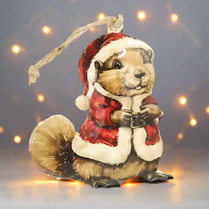 Le Forge: 10cm Vintage Beaver Christmas Tree Decoration