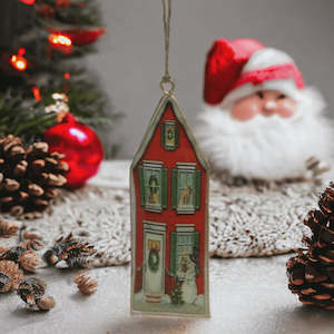 10cm Vintage House Christmas Tree Decoration