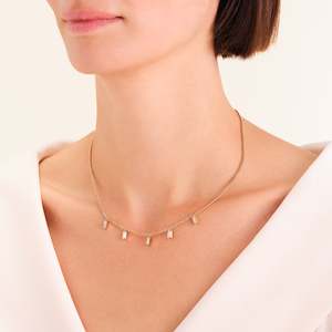 Rosefield: Playful Crystals Baguette Necklace Gold