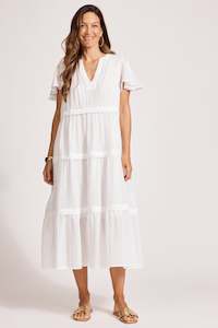 Eb Ive: Eb & Ive Orsula Tiered Maxi Dress White