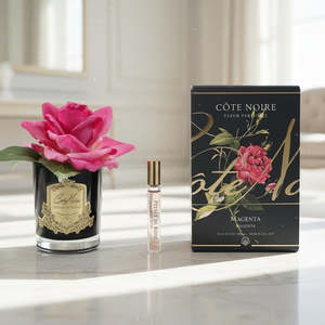 Cote Noire Black Glass Magenta Single Rose