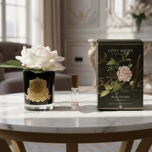 Cote Noire Black Glass Blush Pink Single Rose