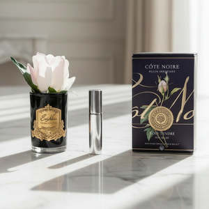 PINK BLUSH BUD BLACK GLASS