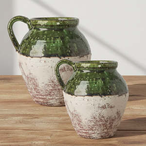 French Country Romano Rustic Green Jug