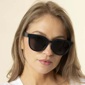 Stella Gemma: Stella + Gemma Shiny Black ophela Sunglasses
