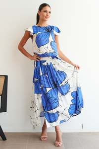 Midori Skirt Blue Hibiscus